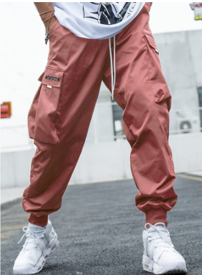 Calças Cargo Jogger Masculinas com Punhos Elásticos