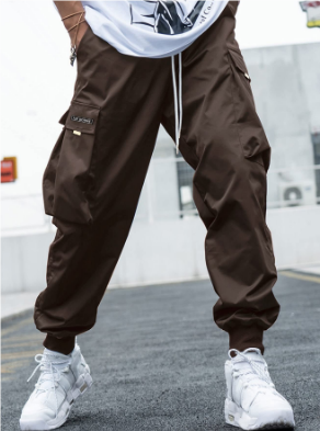 Calças Cargo Jogger Masculinas com Punhos Elásticos