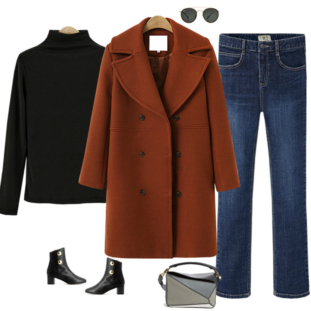 Casaco Longo de Lã Reversível Feminino – Ideal para o Outono