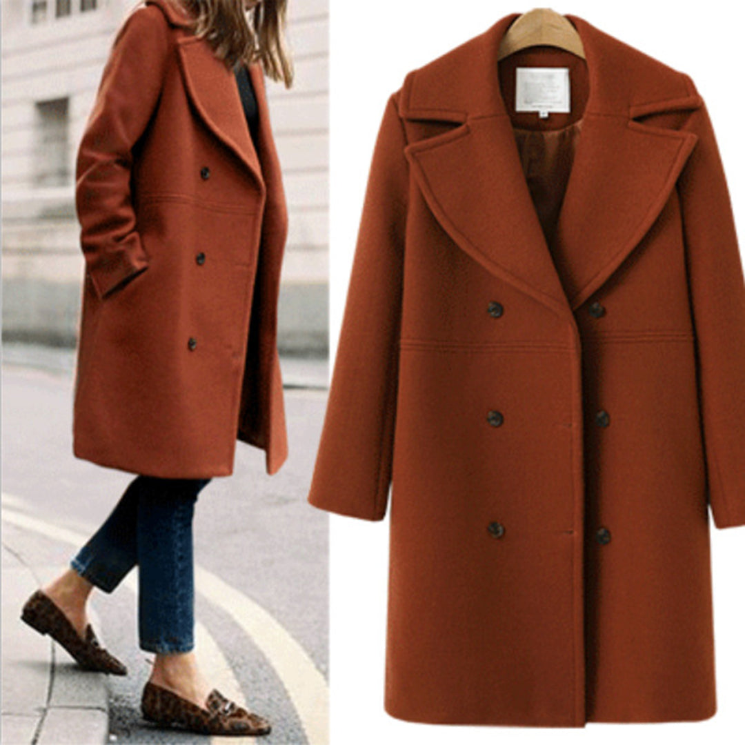 Casaco Longo de Lã Reversível Feminino – Ideal para o Outono