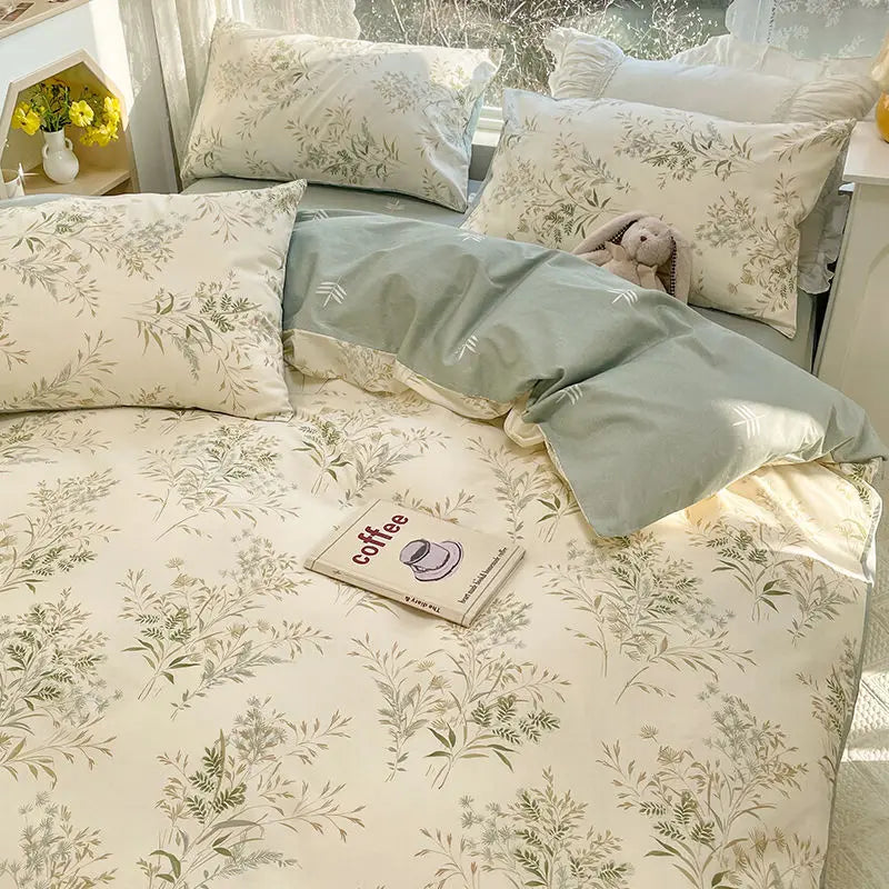 Seraphora - Luxuoso Conjunto de Roupa de Cama com Estampa Floral