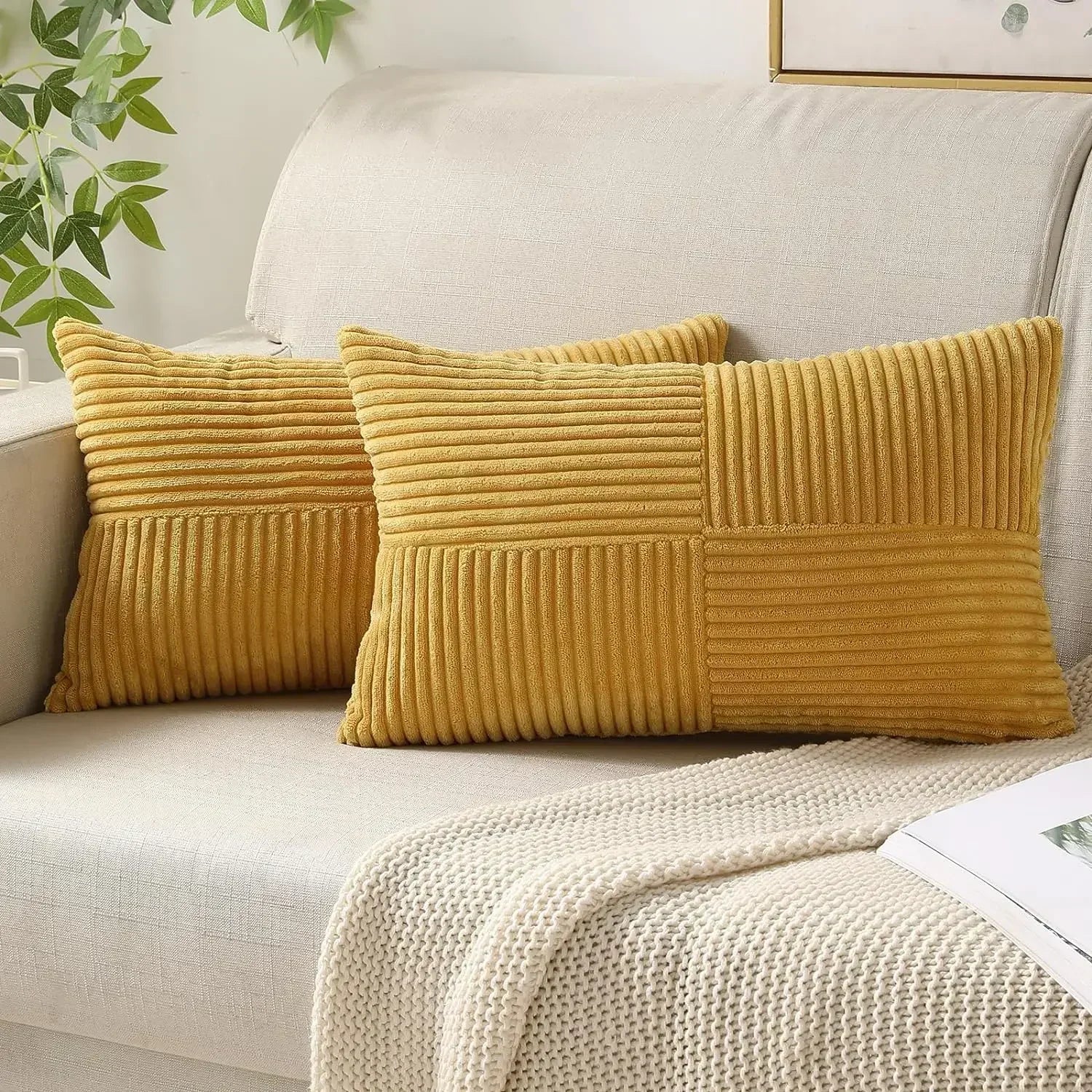 Almofada de Corduroy Elegante para Ambientes Internos