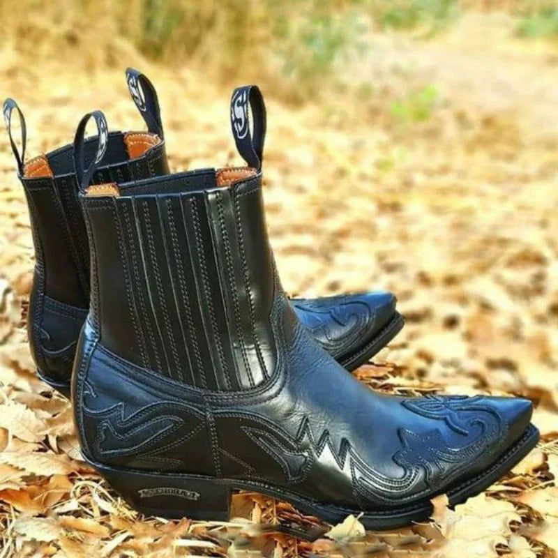 Botas Confortáveis Masculinas Estilo Cowboy