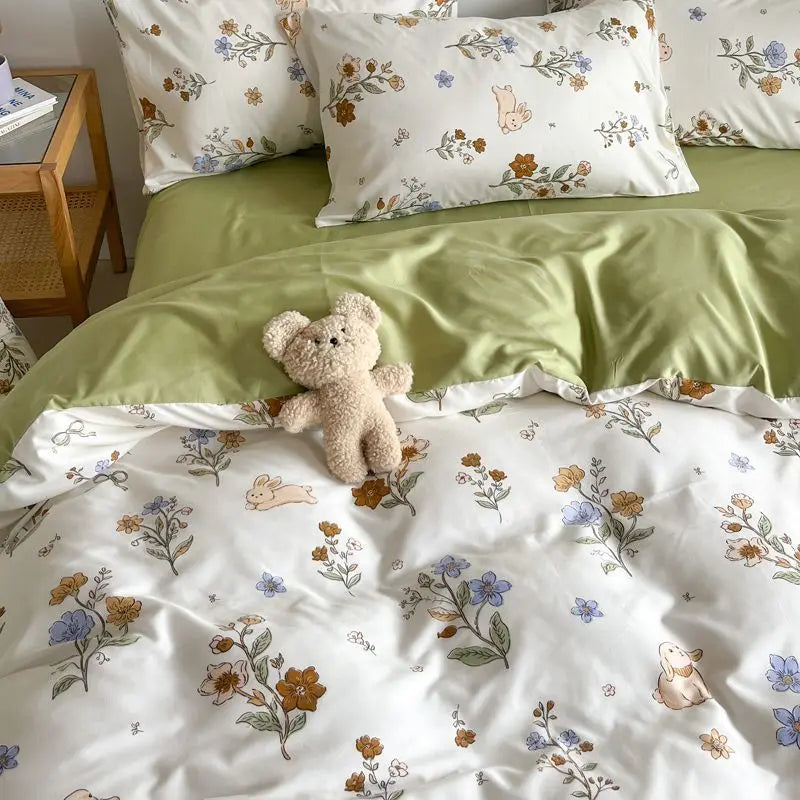 Seraphora - Luxuoso Conjunto de Roupa de Cama com Estampa Floral