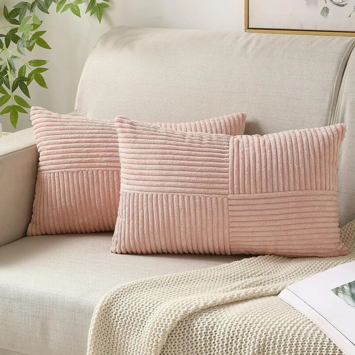 Almofada de Corduroy Elegante para Ambientes Internos