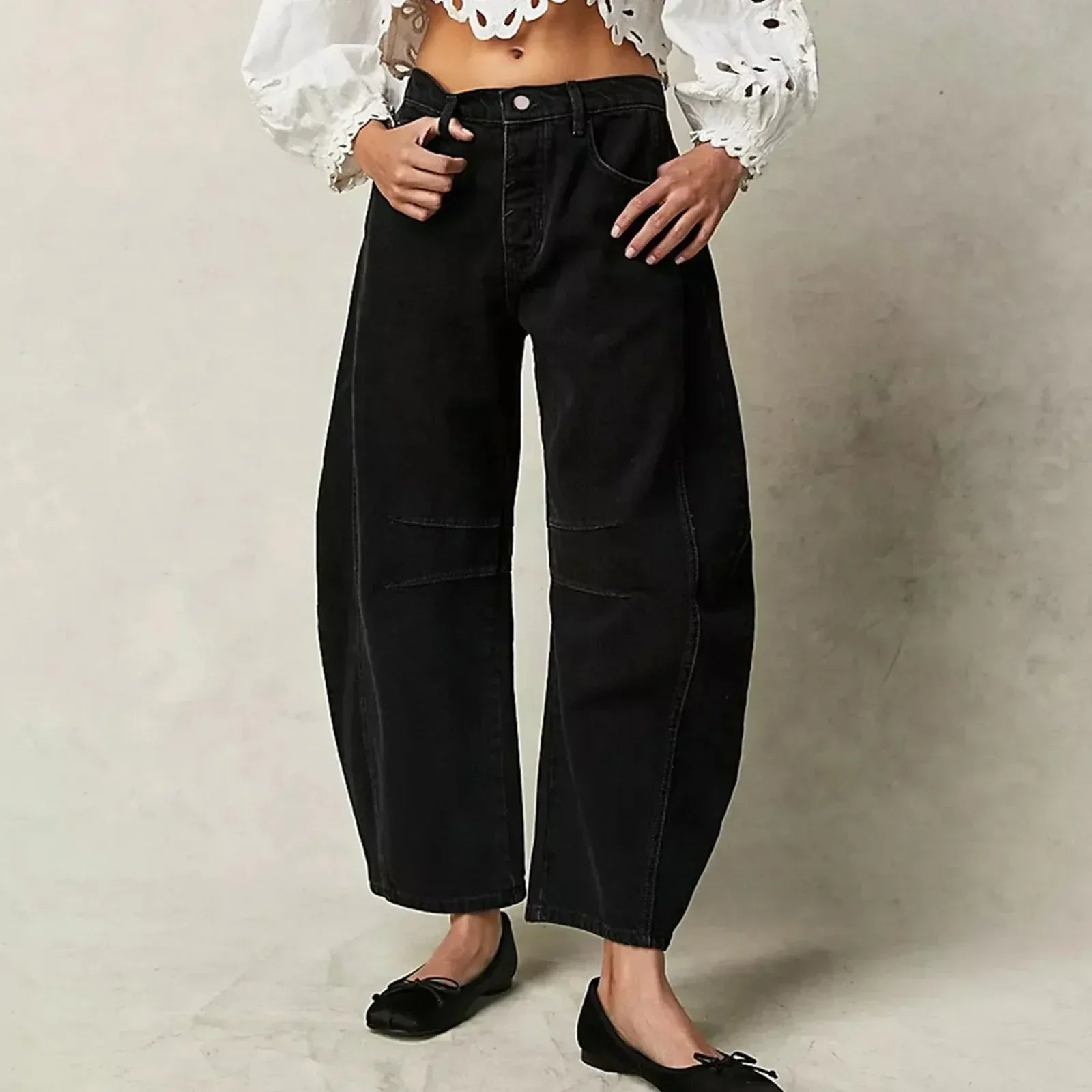 Hannel | Calças Jeans Femininas de Corte Amplo