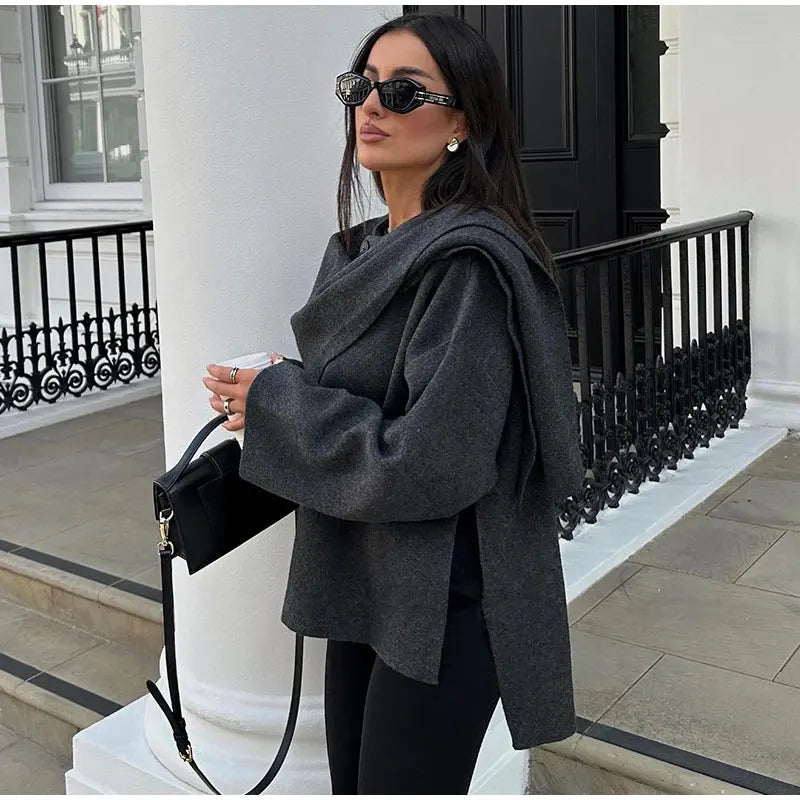 Casaco Oversized de Lã Elara - Luxo e Conforto