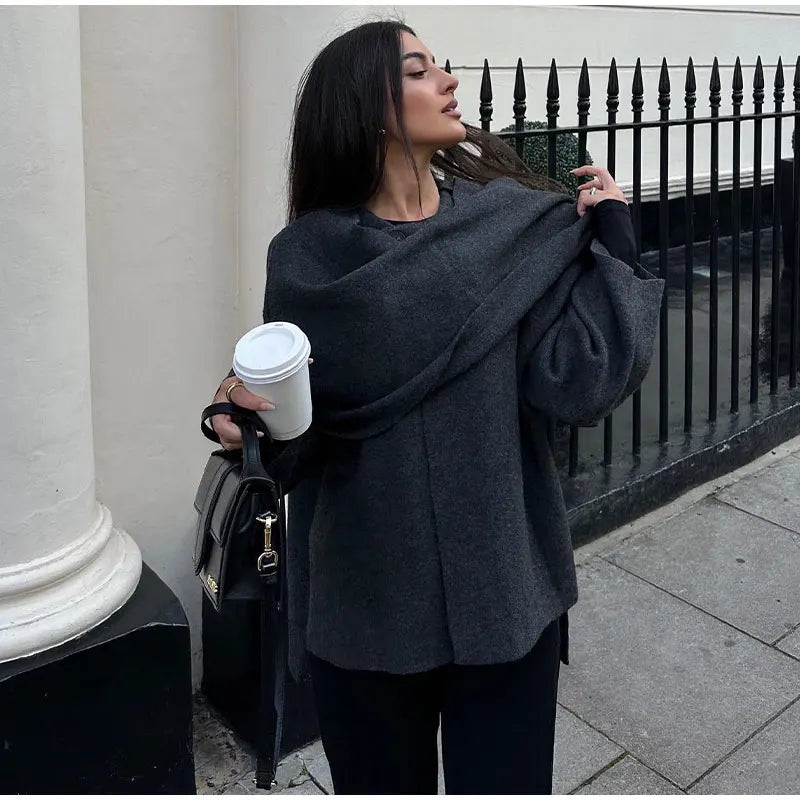 Casaco Oversized de Lã Elara - Luxo e Conforto