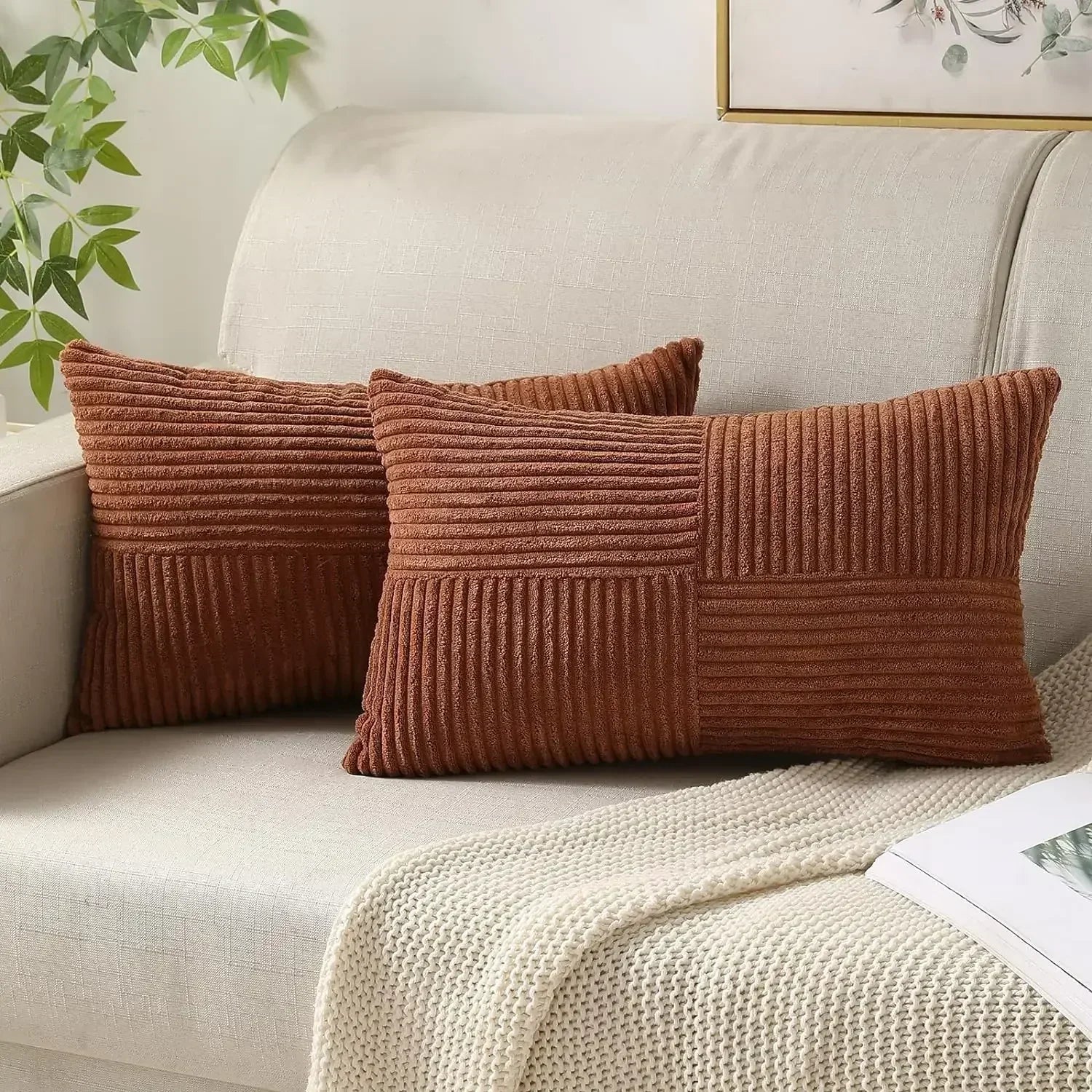 Almofada de Corduroy Elegante para Ambientes Internos