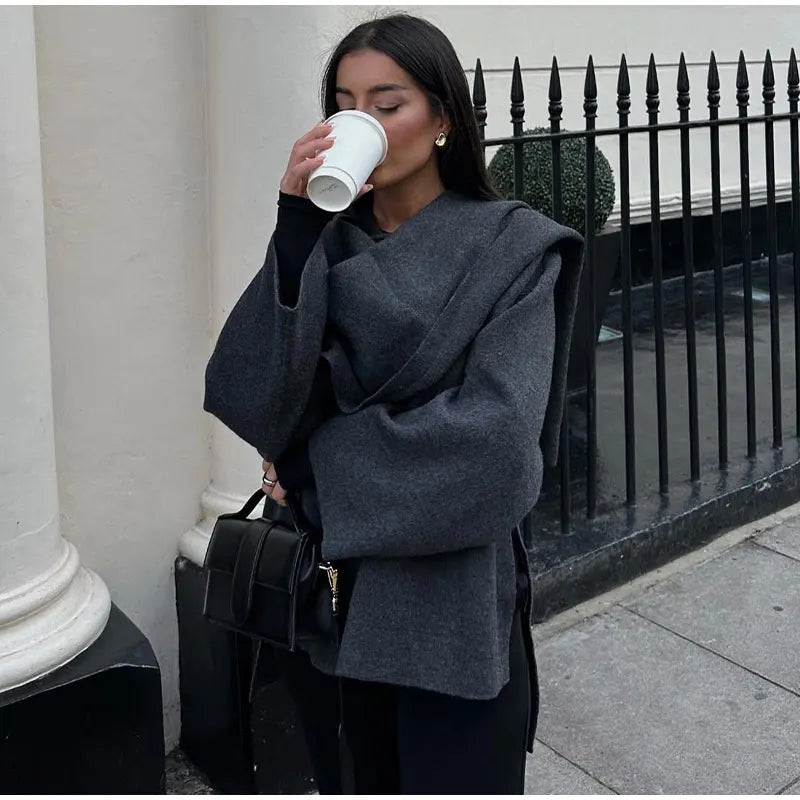 Casaco Oversized de Lã Elara - Luxo e Conforto
