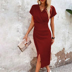 Maggiena | Vestido Casual Curto com Decote em V Feminino