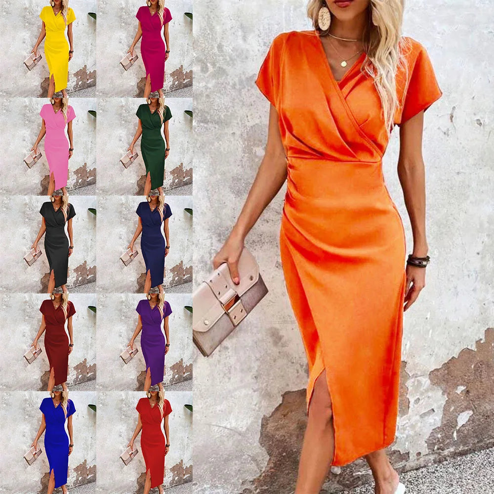 Maggiena | Vestido Casual Curto com Decote em V Feminino