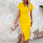 Maggiena | Vestido Casual Curto com Decote em V Feminino