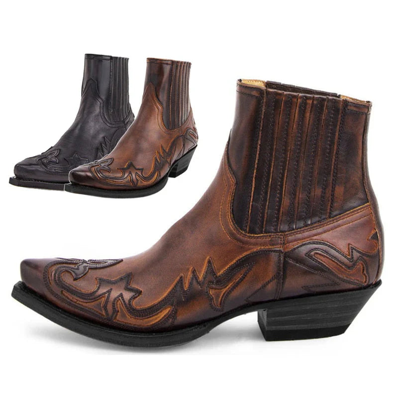 Botas Confortáveis Masculinas Estilo Cowboy