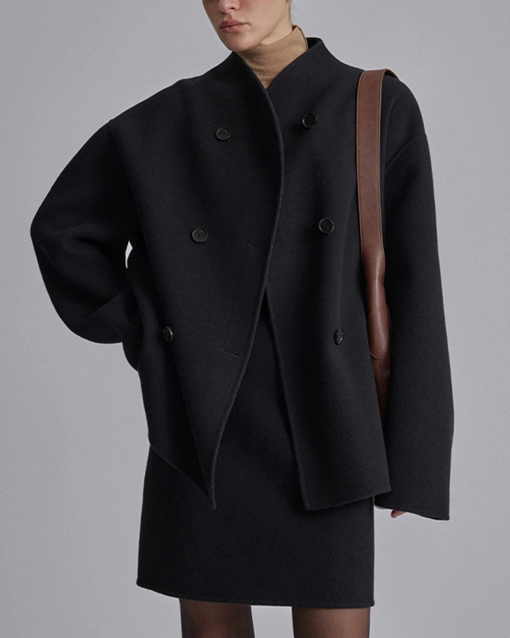 Casaco Oversized Feminino com Botões