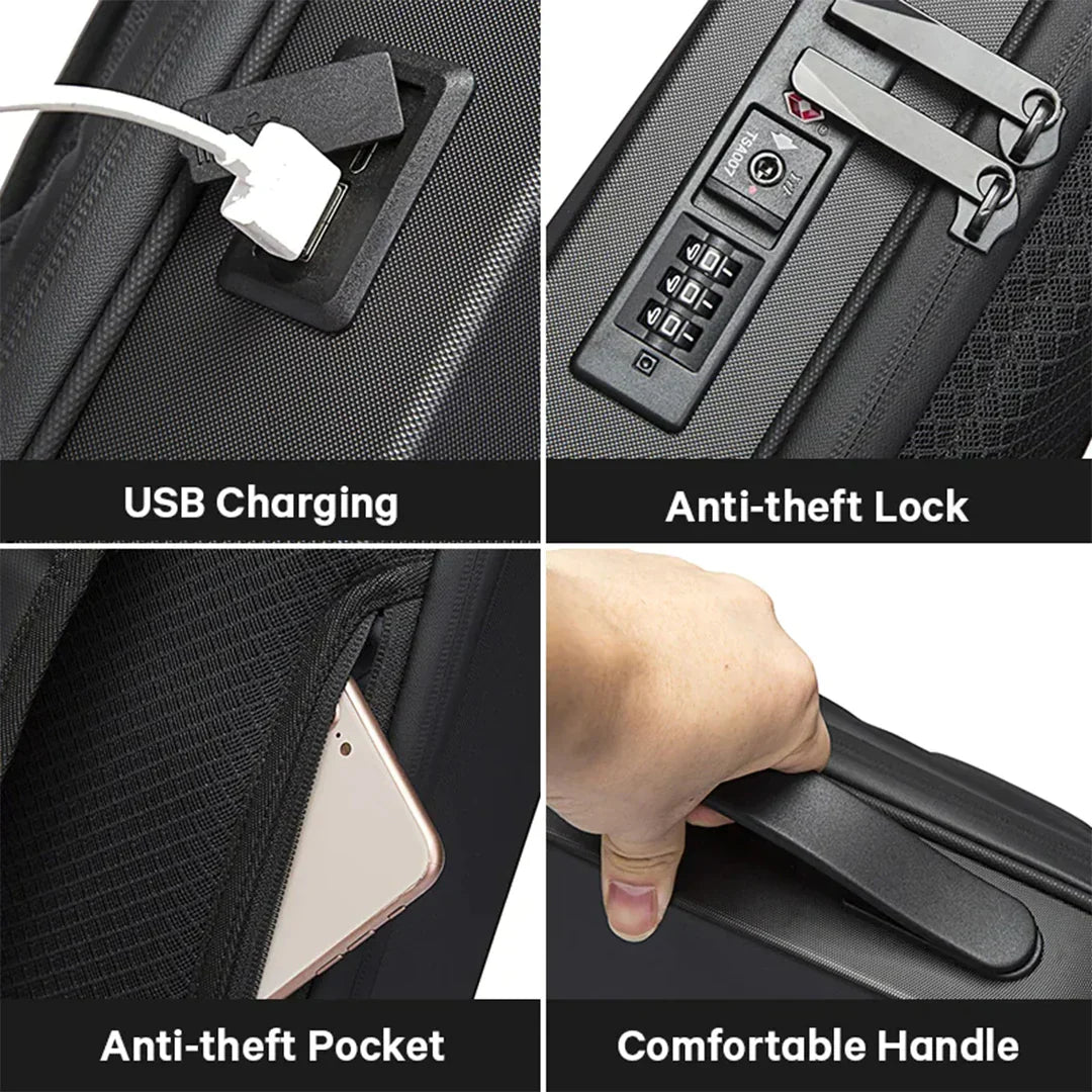 Espaçosa Mochila Masculina com Porta USB | Capa Resistente
