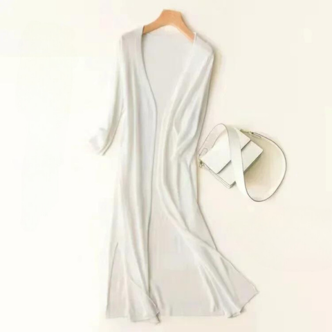 Cardigan Longo de Tricô Feminino
