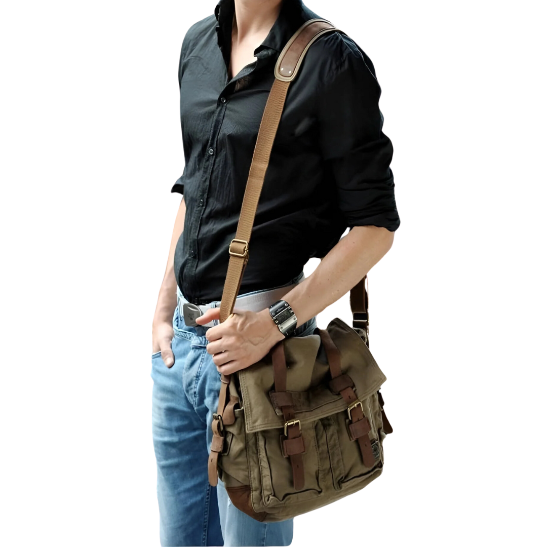 Grande Bolsa Masculina de Ombro em Lona - UrbanTrail