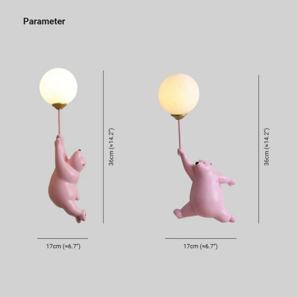 Abajur de Parede LED Urso - TeddyGlow