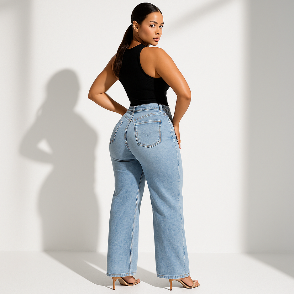 Jeans Femininos Vero em Denim | Ajuste BBL para Conforto e Estilo Superior