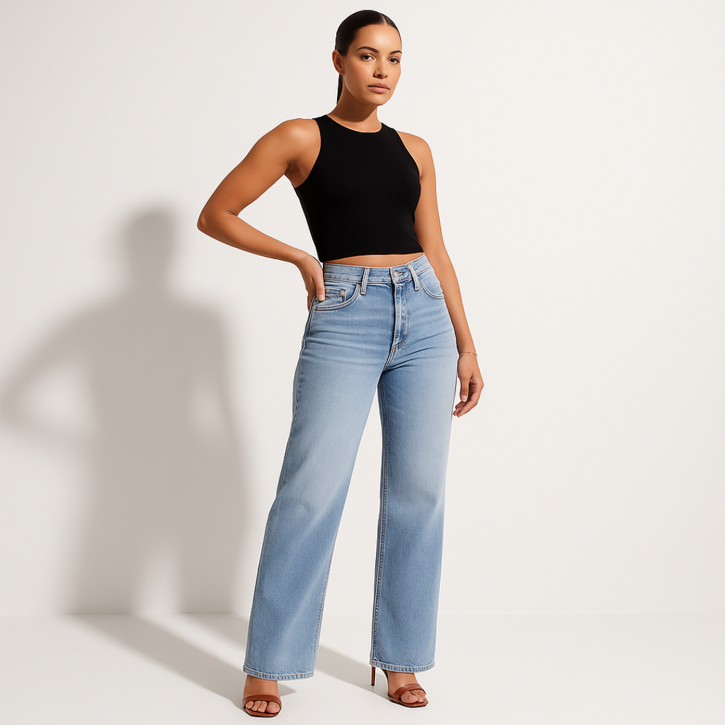 Jeans Femininos Vero em Denim | Ajuste BBL para Conforto e Estilo Superior