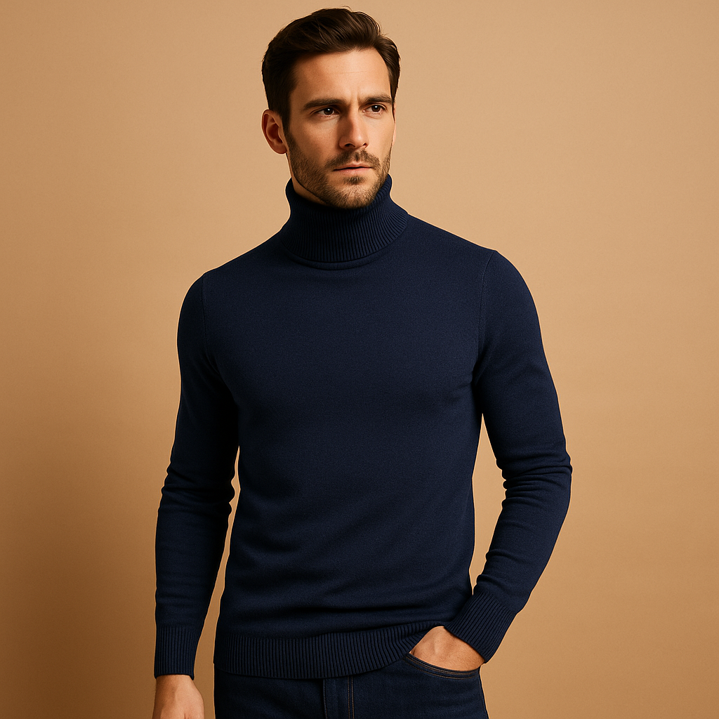 ZAVA – Suéter de Gola Alta Masculino