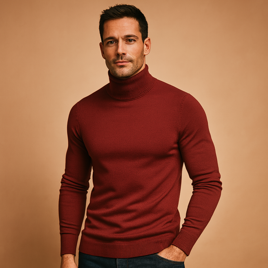 ZAVA – Suéter de Gola Alta Masculino