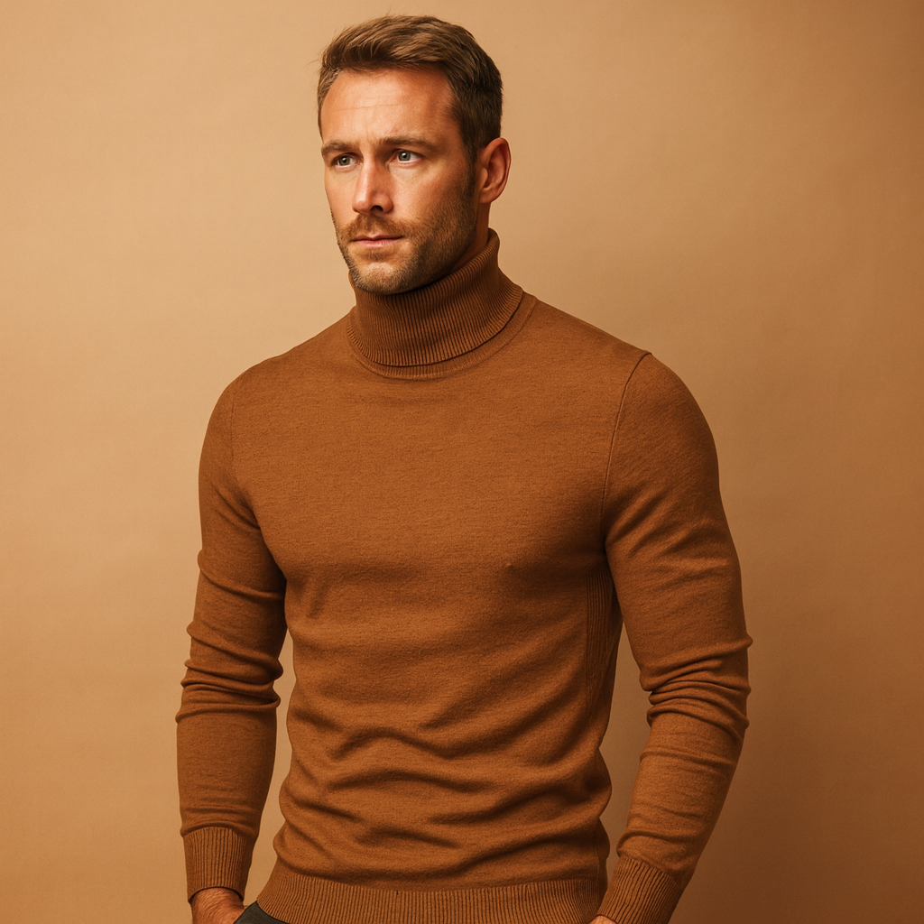 ZAVA – Suéter de Gola Alta Masculino