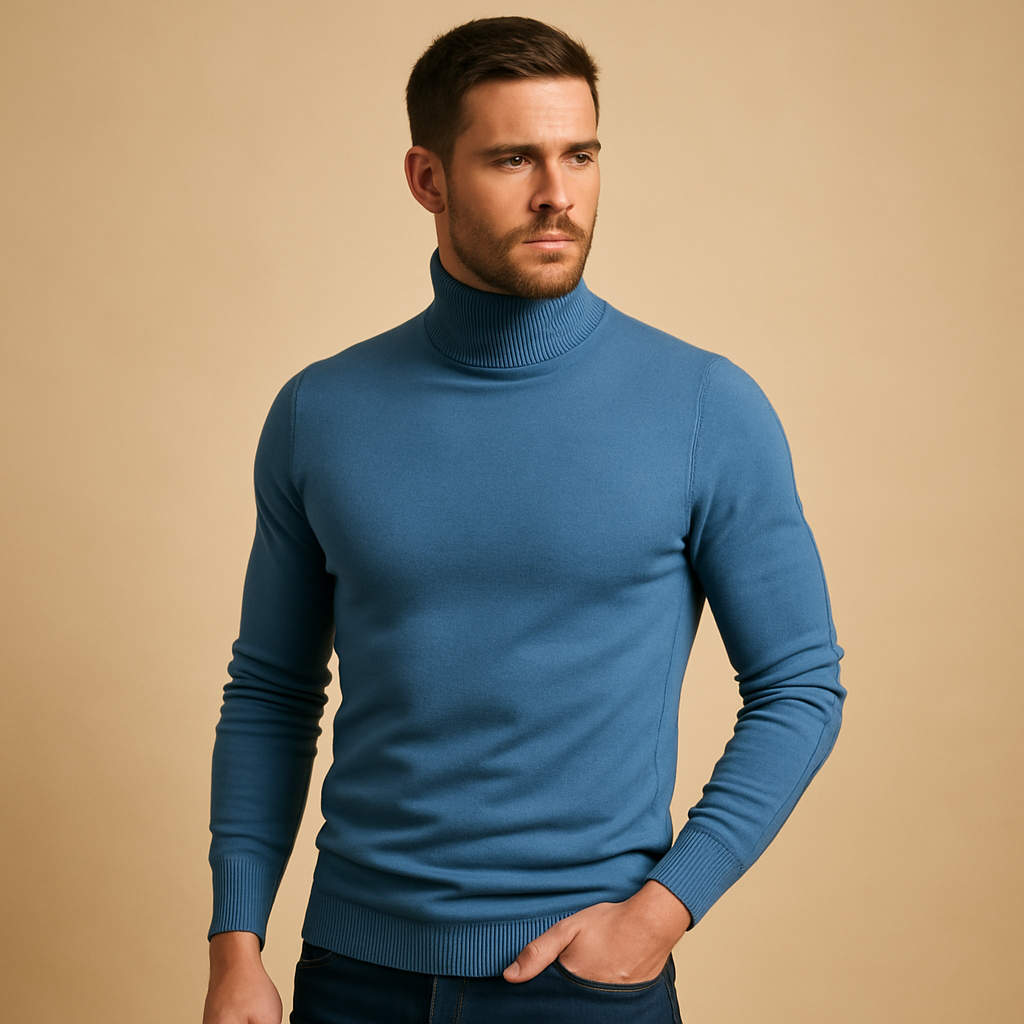 ZAVA – Suéter de Gola Alta Masculino