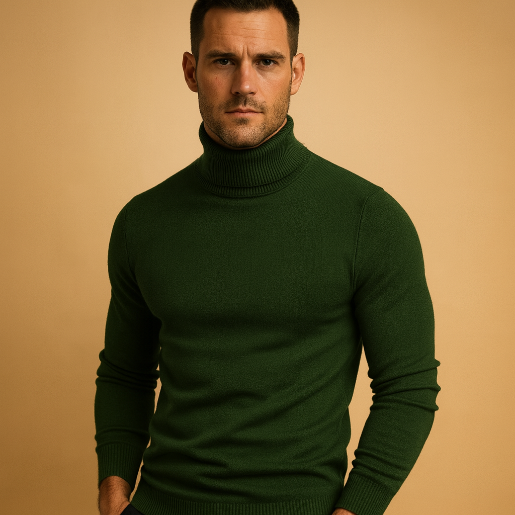 ZAVA – Suéter de Gola Alta Masculino