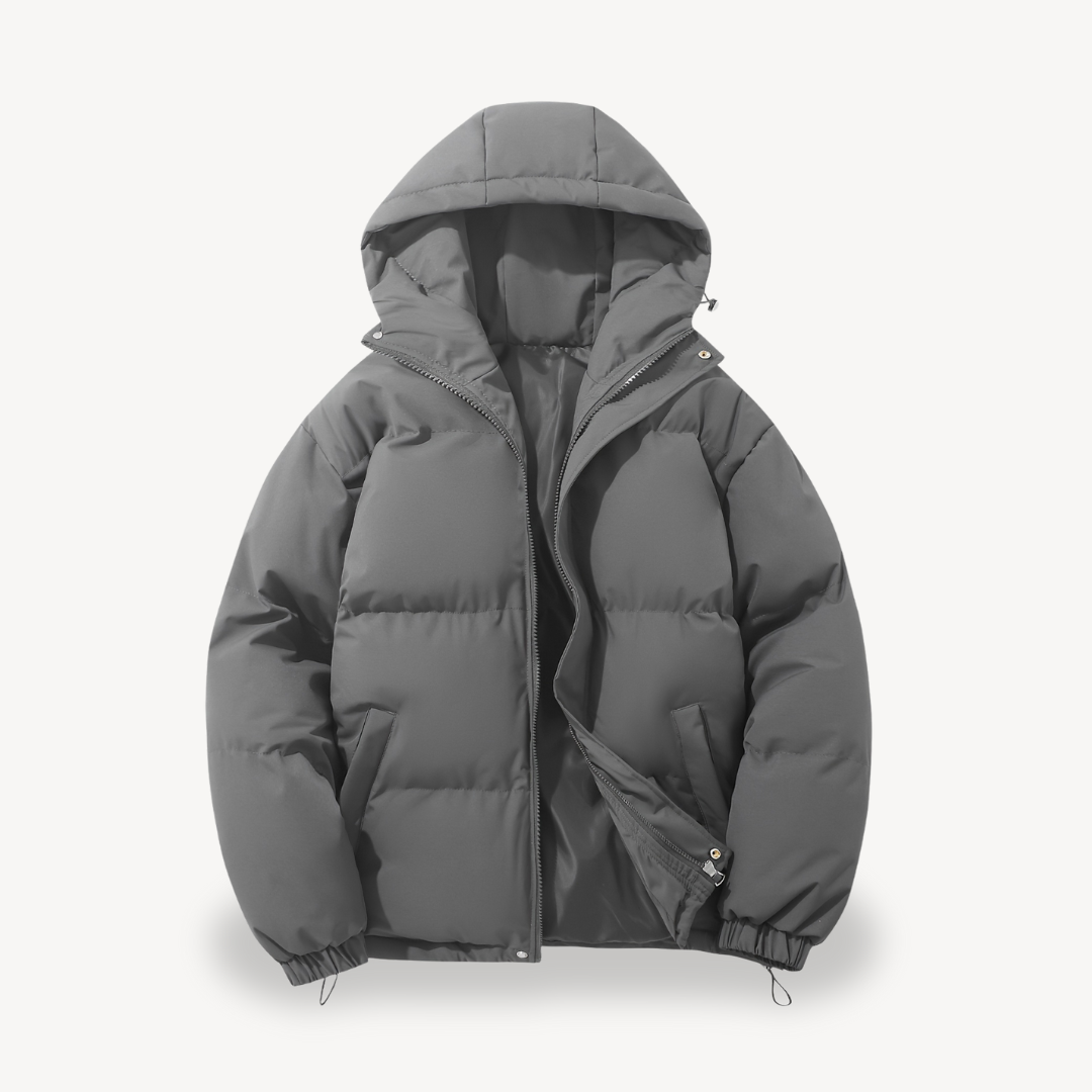 LIVAA – Casaco Puffer Masculino com Capuz para o Inverno