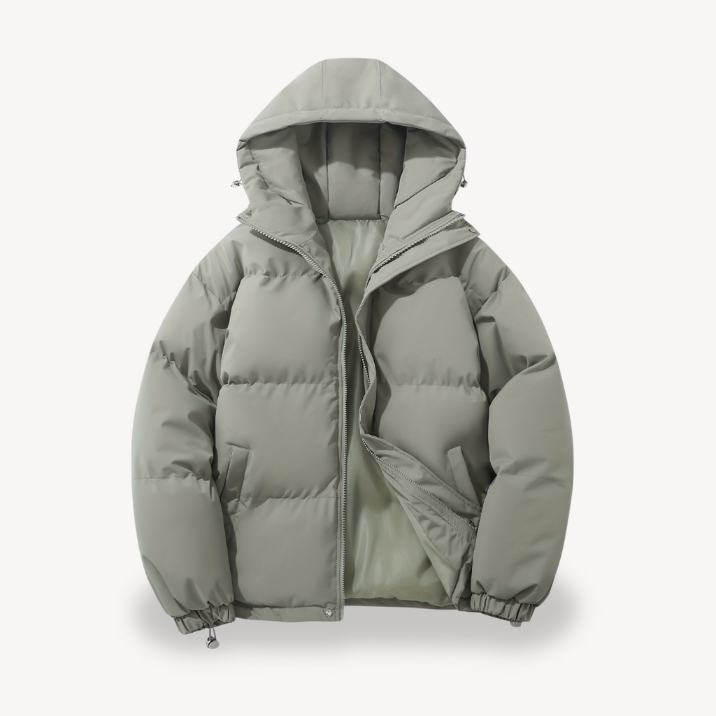 LIVAA – Casaco Puffer Masculino com Capuz para o Inverno