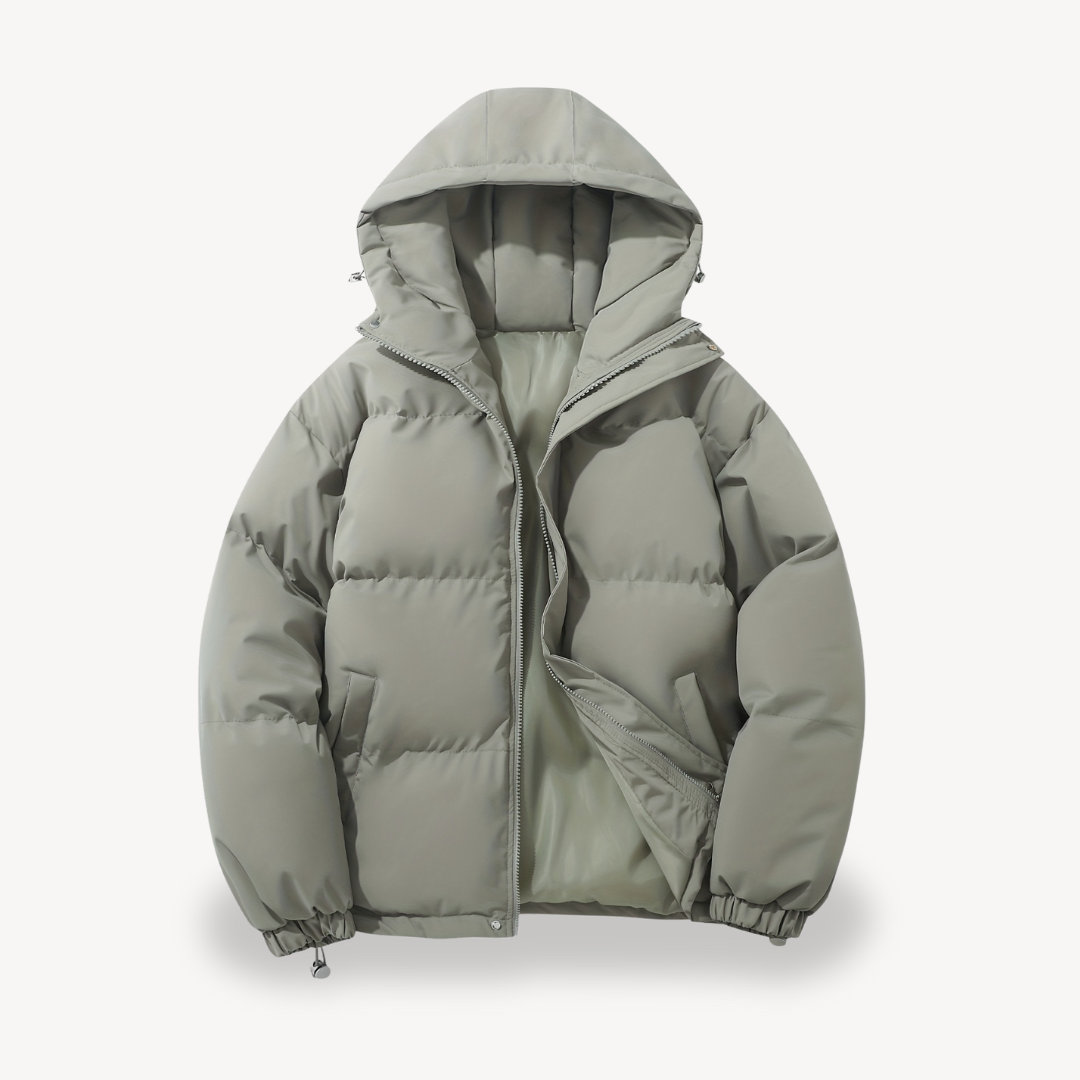 LIVAA – Casaco Puffer Masculino com Capuz para o Inverno