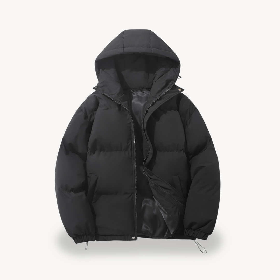 LIVAA – Casaco Puffer Masculino com Capuz para o Inverno