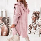 Casaco Midi de Inverno Feminino com Capuz e Fecho de Botão