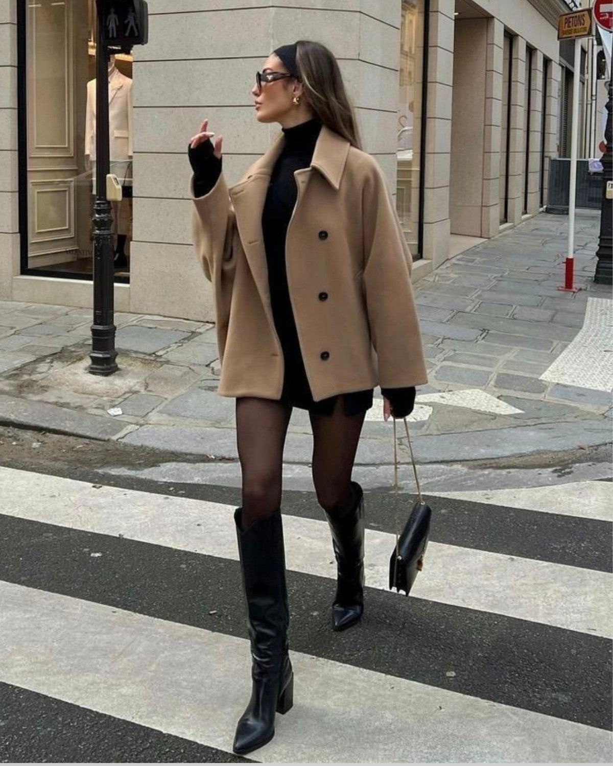 Casaco Oversized de Lã Confortável para o Outono com Botões – Feminino