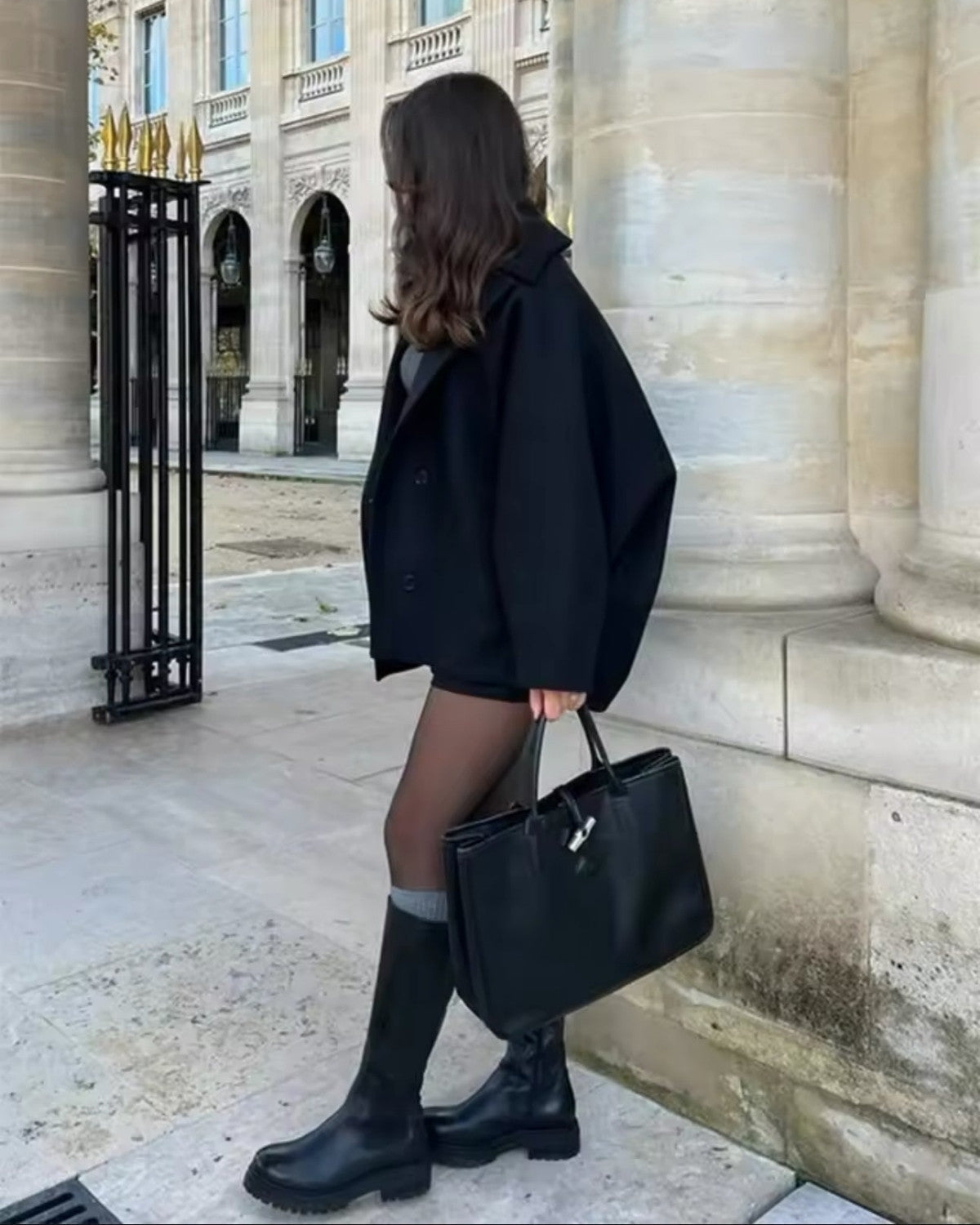 Casaco Oversized de Lã Confortável para o Outono com Botões – Feminino