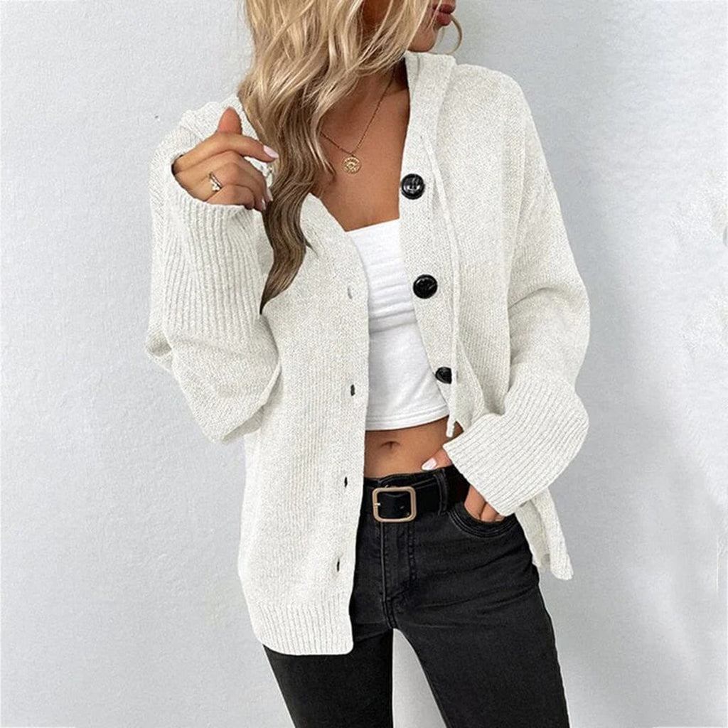 Cardigan Hoodie Feminino em Cor Clássica – Máximo Conforto