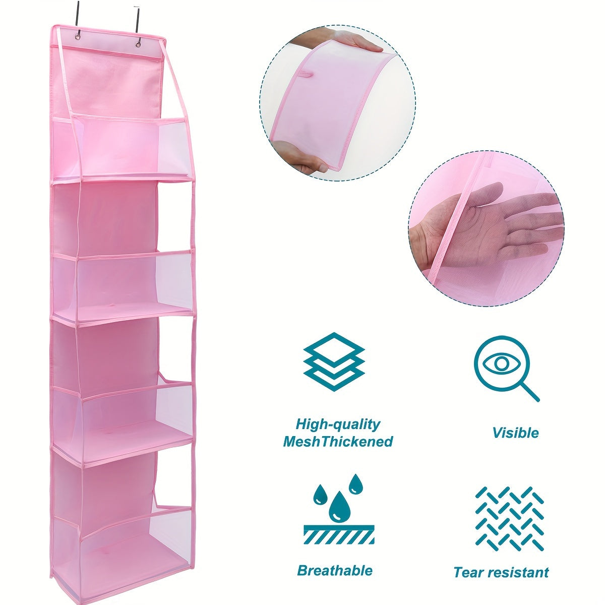 Organizador de Porta Respirável com 4 Bolsos Funcionais