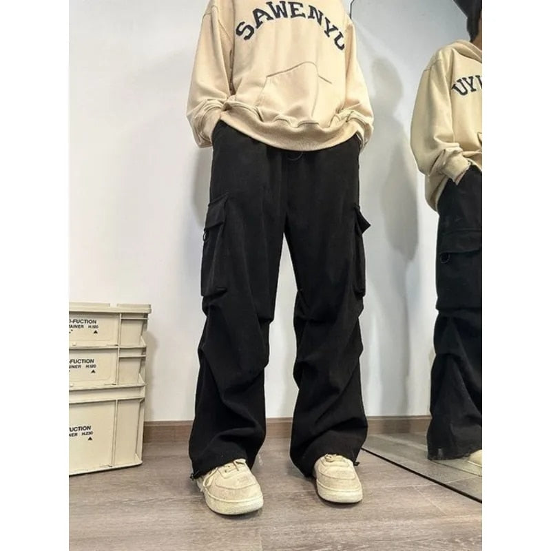 Alina | Calças Cargo de Corduroy Inspiradas no Estilo Harajuku