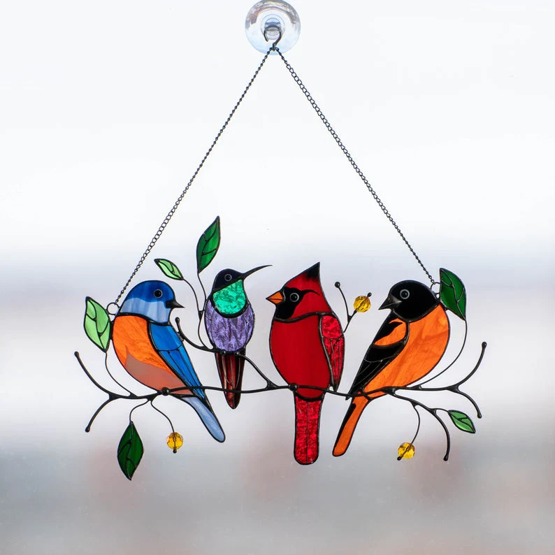 Decorações de Janela com Design de Pássaros