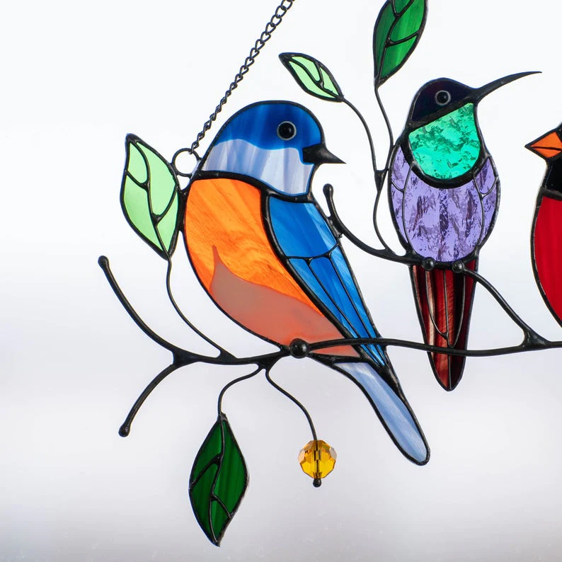 Decorações de Janela com Design de Pássaros