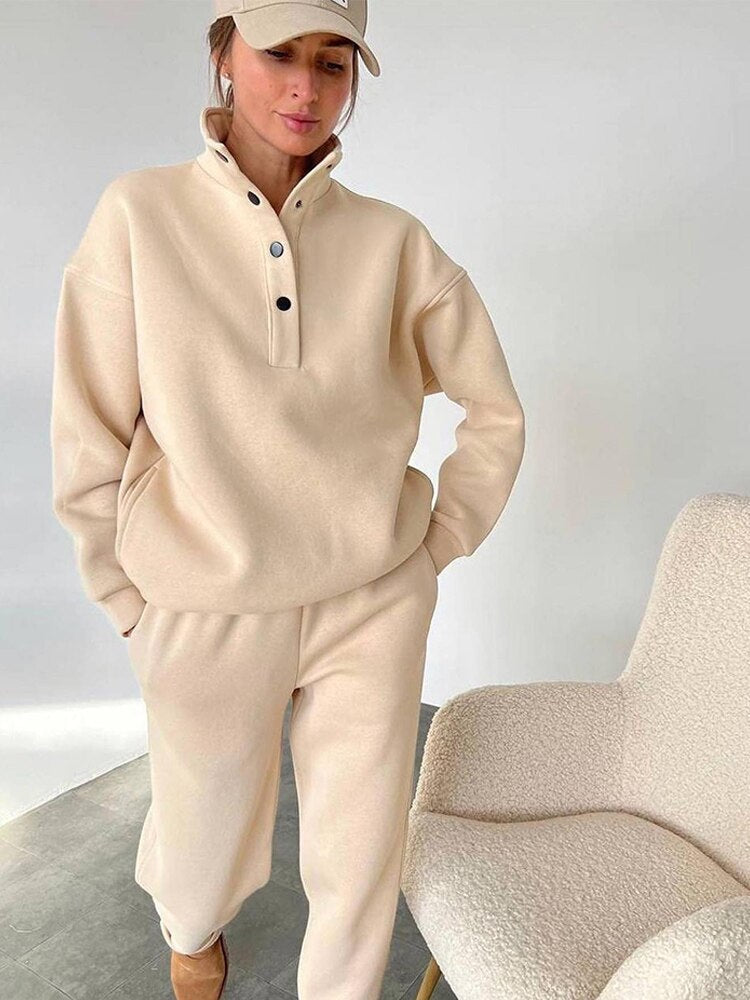 Conjunto de Treino Oversized em Fleece Super Confortável