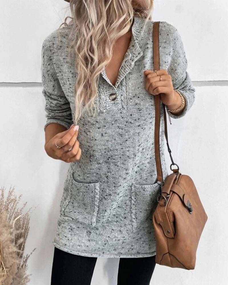 Deqa | Pullover V Neck com Bolsos