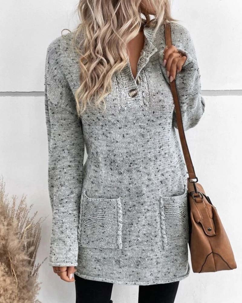 Deqa | Pullover V Neck com Bolsos