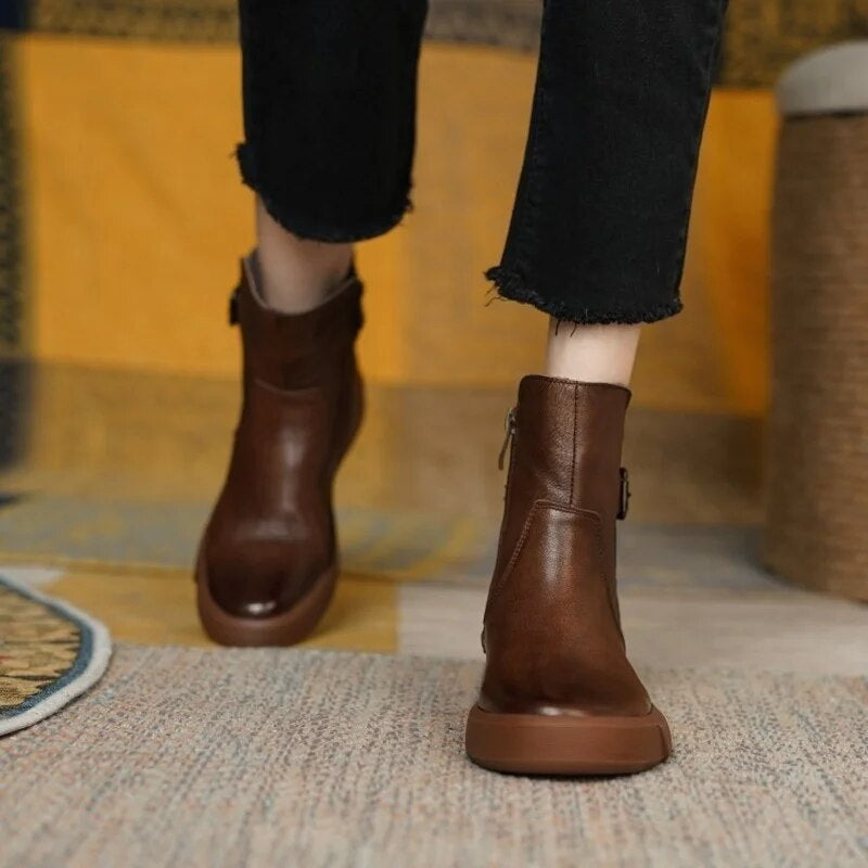 Hedwigen | Botas de Tornozelo Femininas | Estilo Vintage