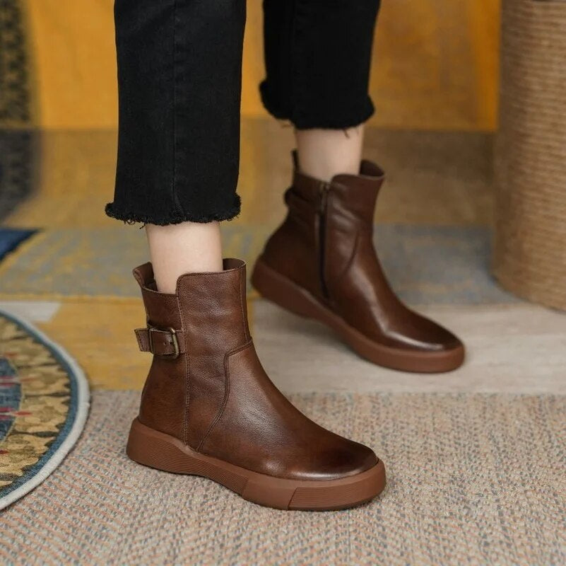 Hedwigen | Botas de Tornozelo Femininas | Estilo Vintage