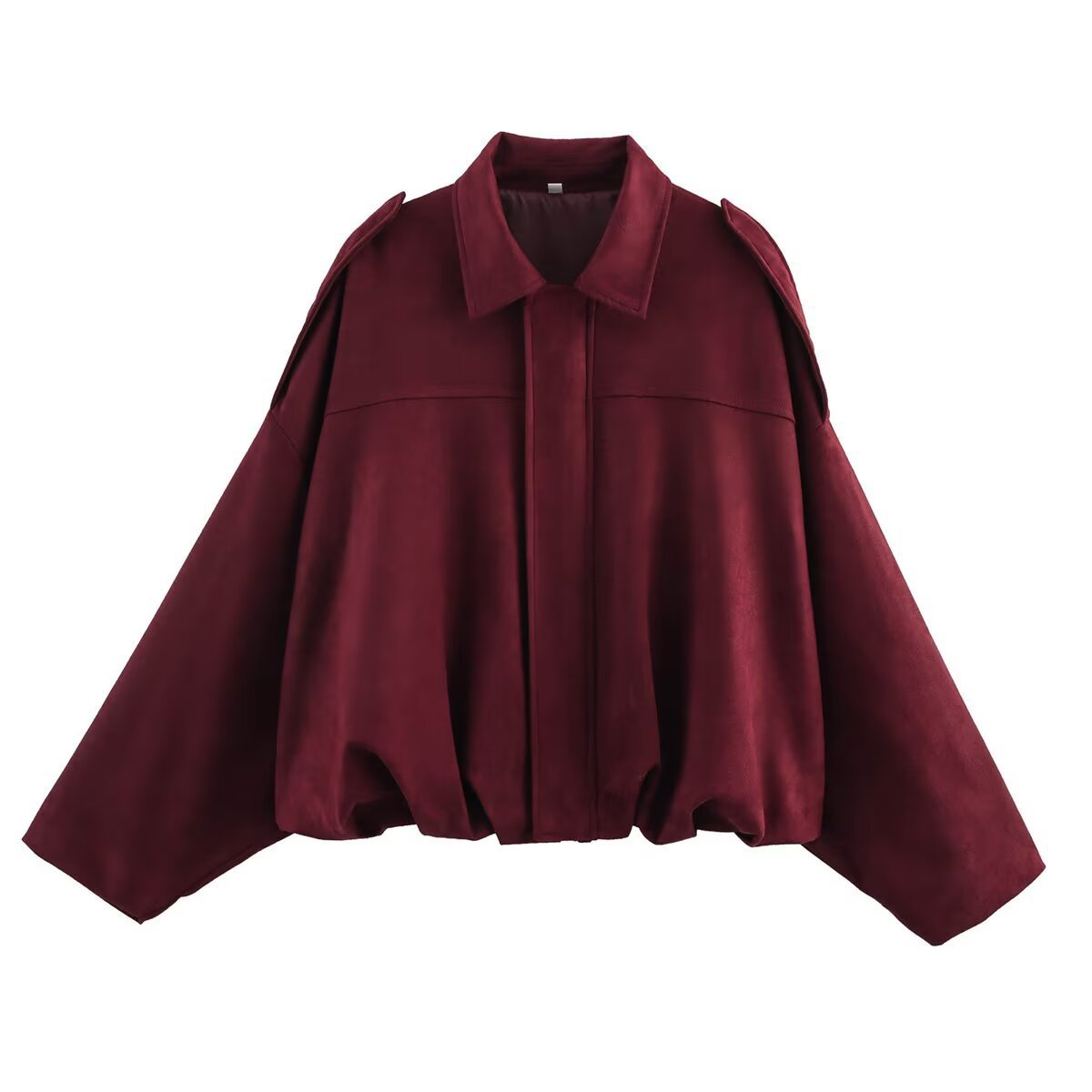 Casaco Bomber Feminino Oversized – Tecido Macio – Gola Reversa com Epaulettes
