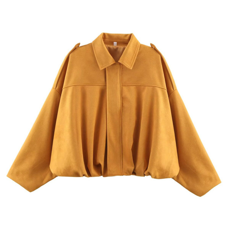 Casaco Bomber Feminino Oversized – Tecido Macio – Gola Reversa com Epaulettes