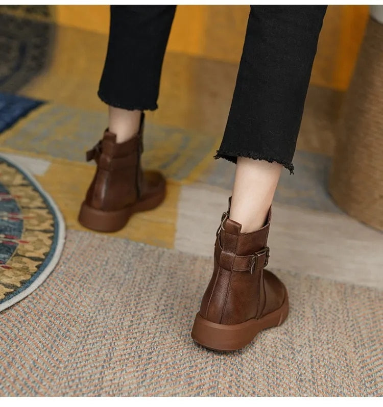 Hedwigen | Botas de Tornozelo Femininas | Estilo Vintage